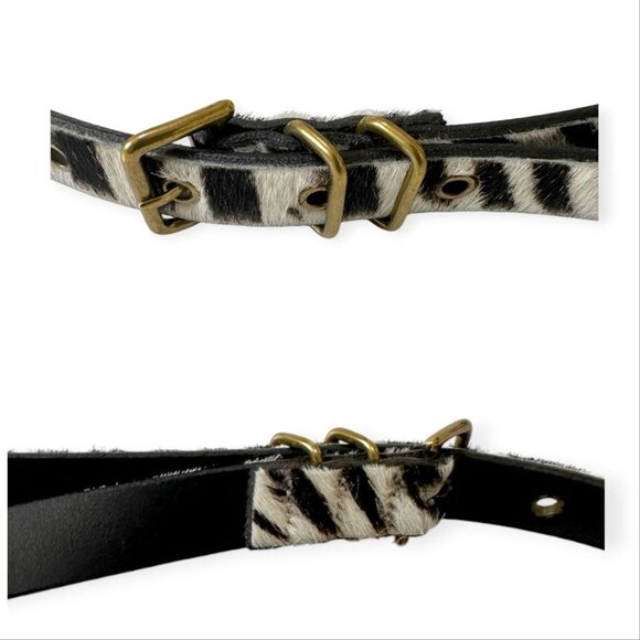 J.CREW Calf Hair Belt in Zebra Stripe, Size L, Never Used - Picture 5 of 9